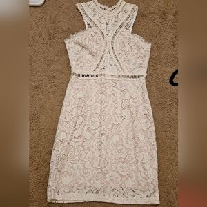 White lace dress- Soieblu for bridal shower etc